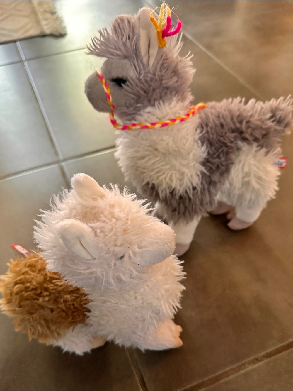 Plush Llamas Douglas Toys - Soft Beige & Brown - Set of 2 - Picture 2 of 7